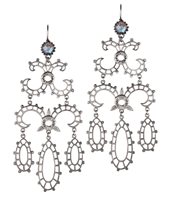 Orecchini Laurent Gandini Donna Grand Chandelier in Argento Labradorite #0596 - #0596